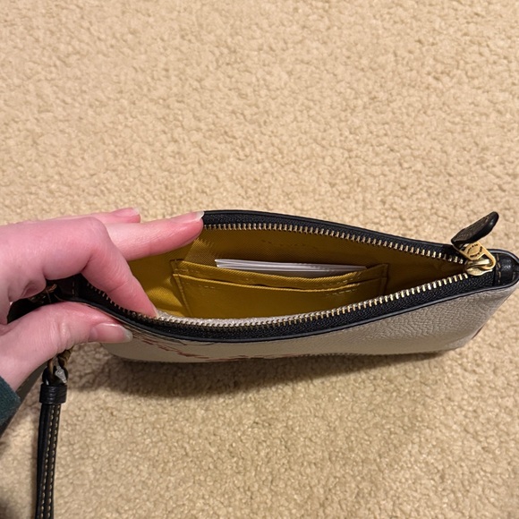 Coach x Keith Haring Disney White Red Black Mickey Mouse Wristlet Cartoon UFO - Picture 3 of 3